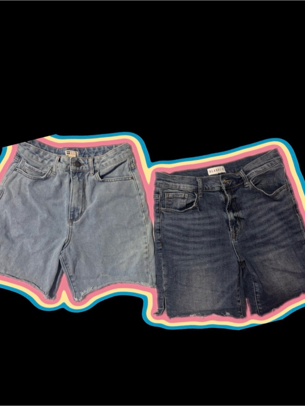 Lot of 2 medium Denim Cutoff Shorts (Billabong & Blakeley)